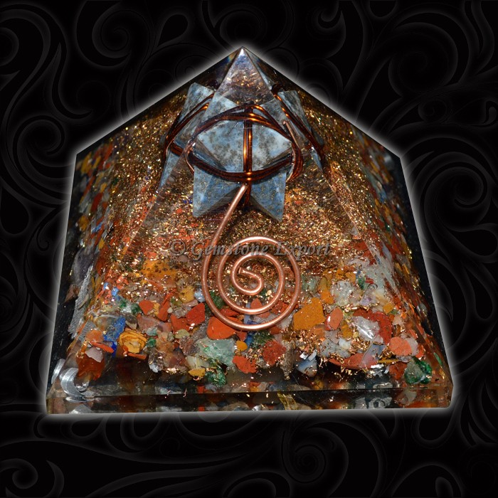 Orgone Chakra Pyramids with Merkaba Star