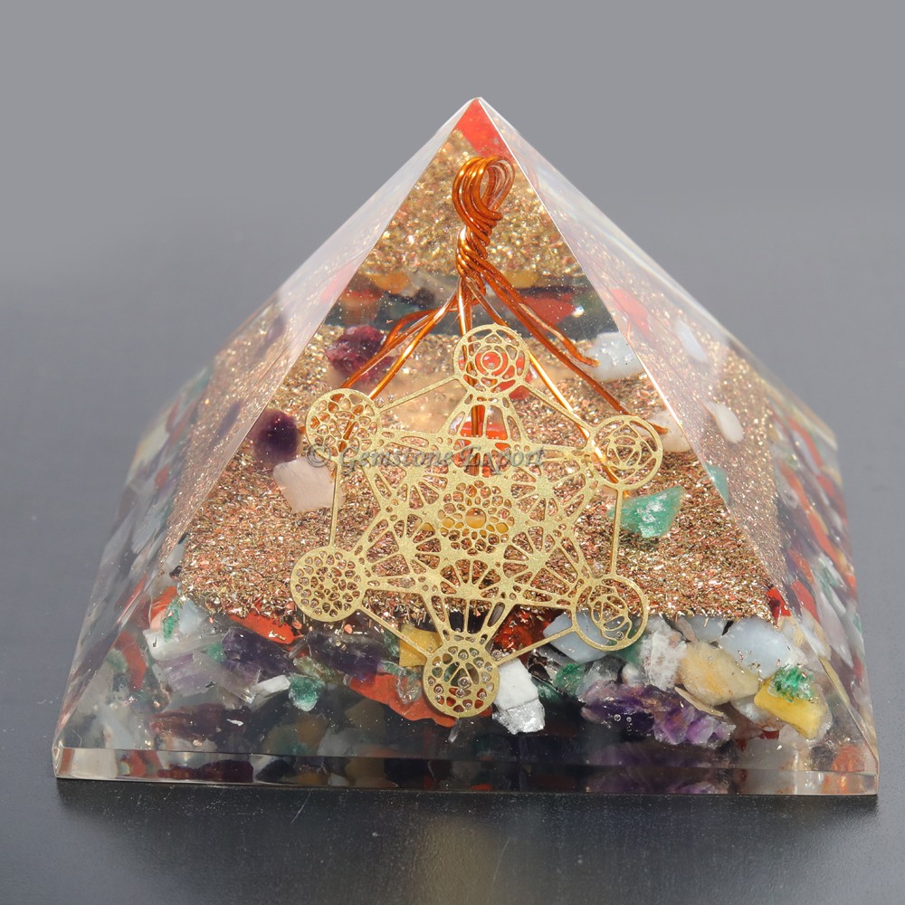 Mix Chakra Orgonite Pyramids