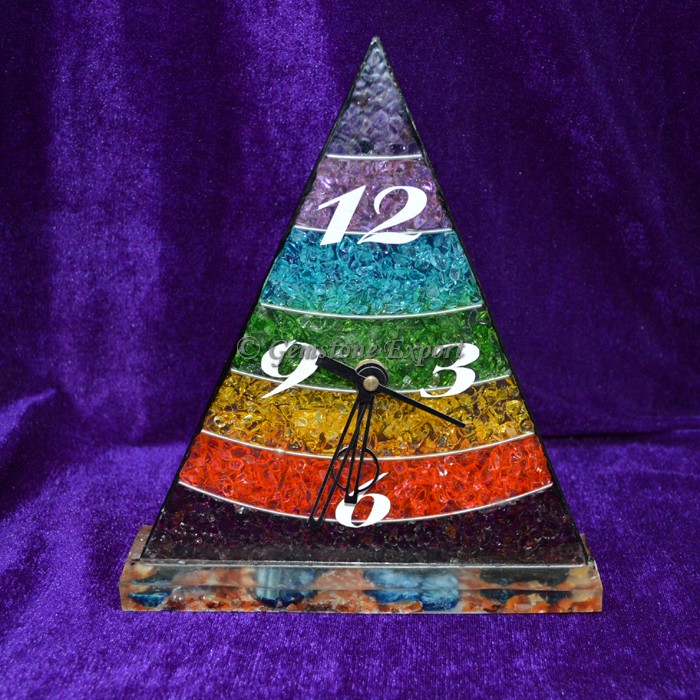 Orgone Chakra Layer Pyramid Shape Clock