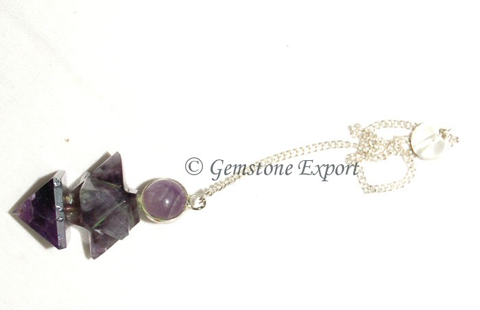 Amethyst Merkaba Star Pendulums