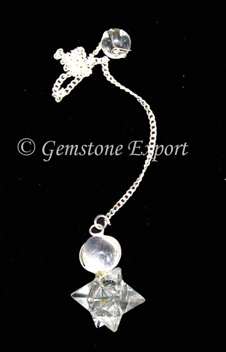 Crystal Quartz Merkaba Star Pendulums