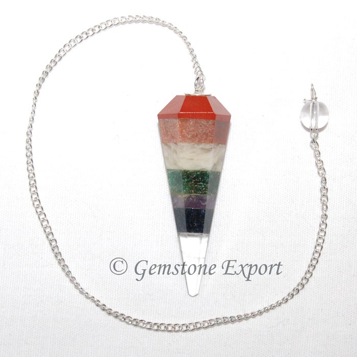 Mix Agate Layer 6 Faceted Pendulums