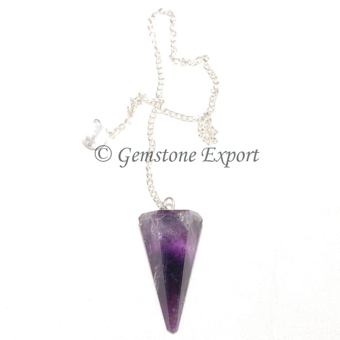 Amethyst 6 Faceted Cone Pendulums