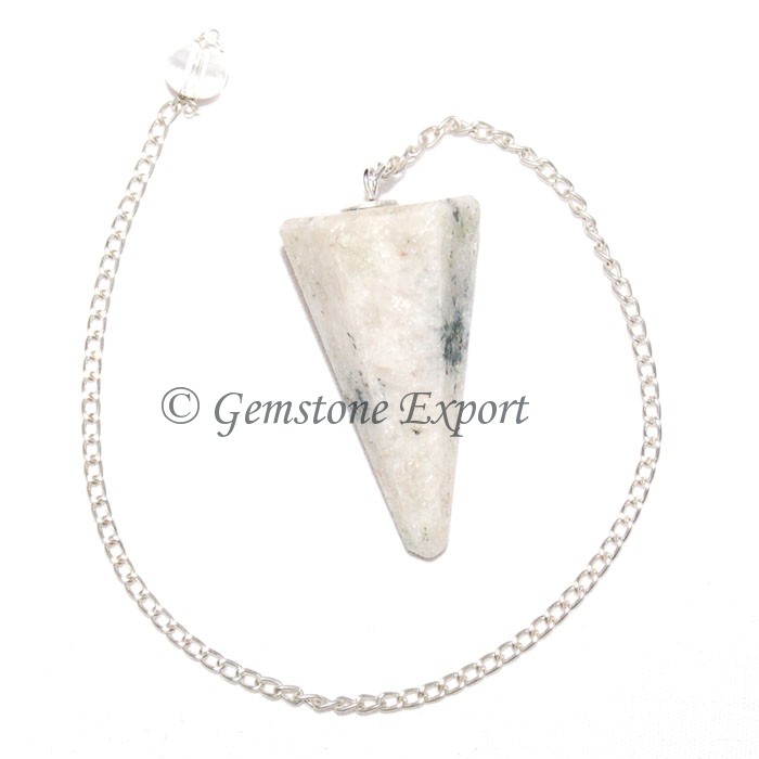 Rainbow Moonstone 6 Faceted Cone Pendulums