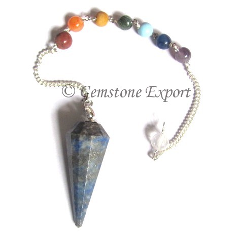 Lapis Lazuli 12 Faceted Chakra Pendulums