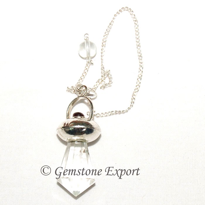 Crystal Quartz With Garnet Pendulums