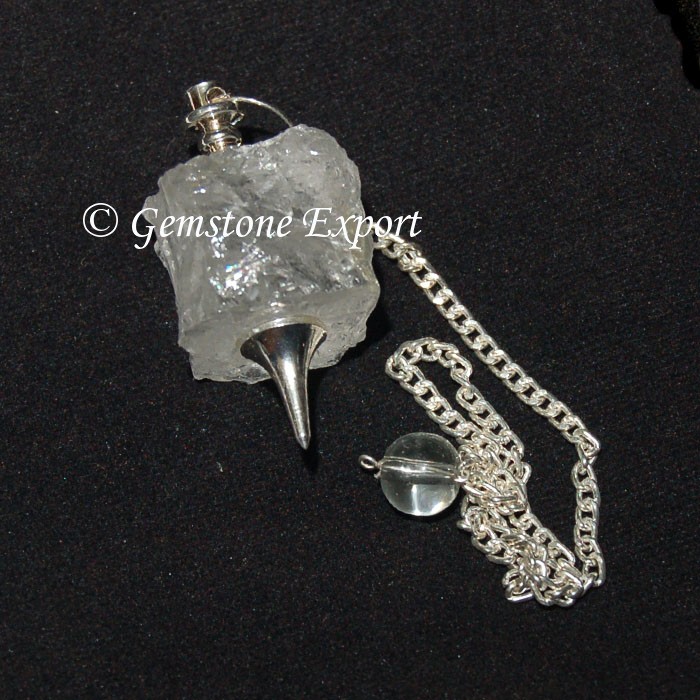 Crystal Quartz Rough Pendulums