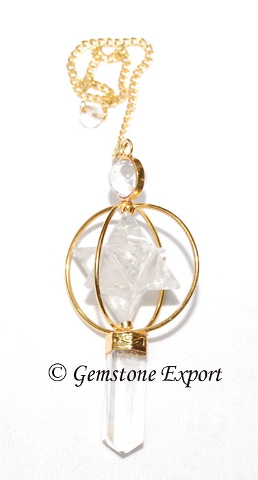 Crystal Quartz 3 Pcs Merkaba Pendulums