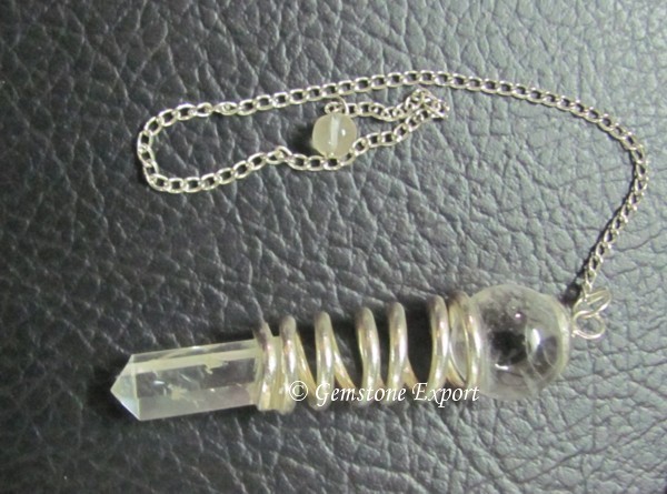Crystal Quartz Spiral Pendulums