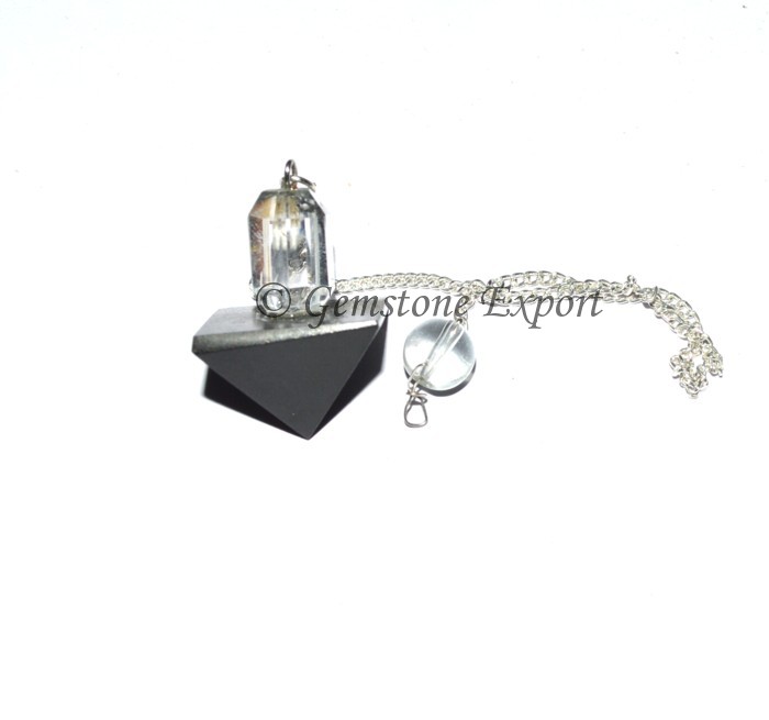 Black Agate With Crystal Pendulums