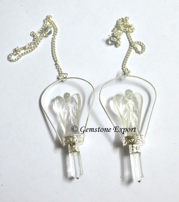Crystal Quartz Angels Pendulums