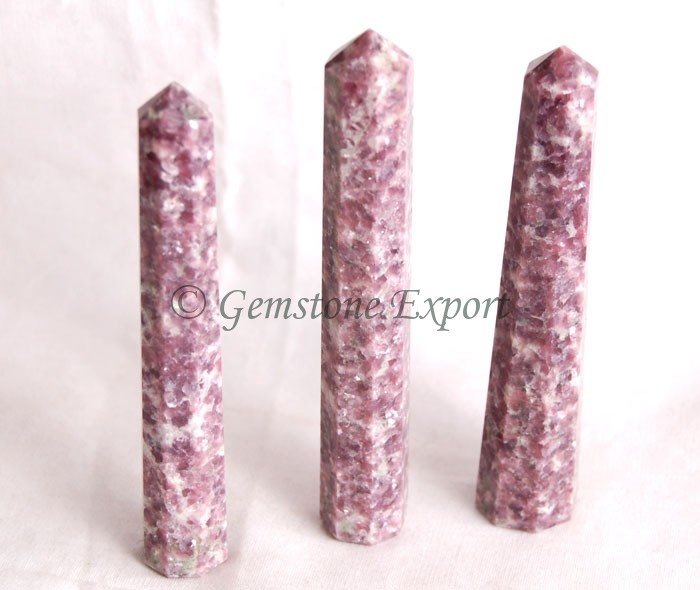 Lepidolite Obelisk Points