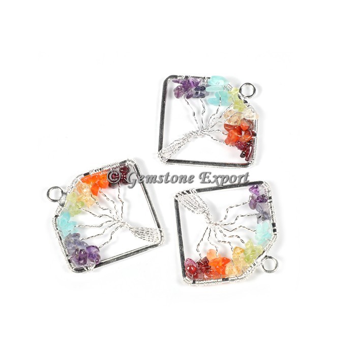 Pentagon Tree Of Life Silver Pendants