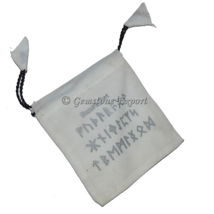 Runes Symbol Printed White Pouch
