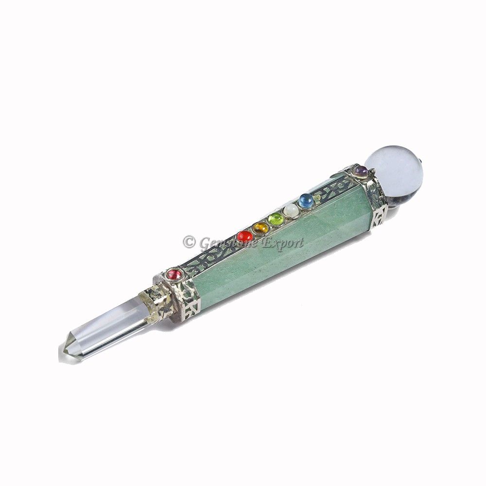 Green Aventurine with Crystal Healing Wands